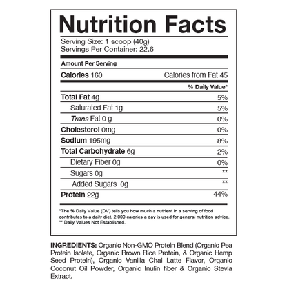 PROVEN VEGAN™ - Nutrition Facts 